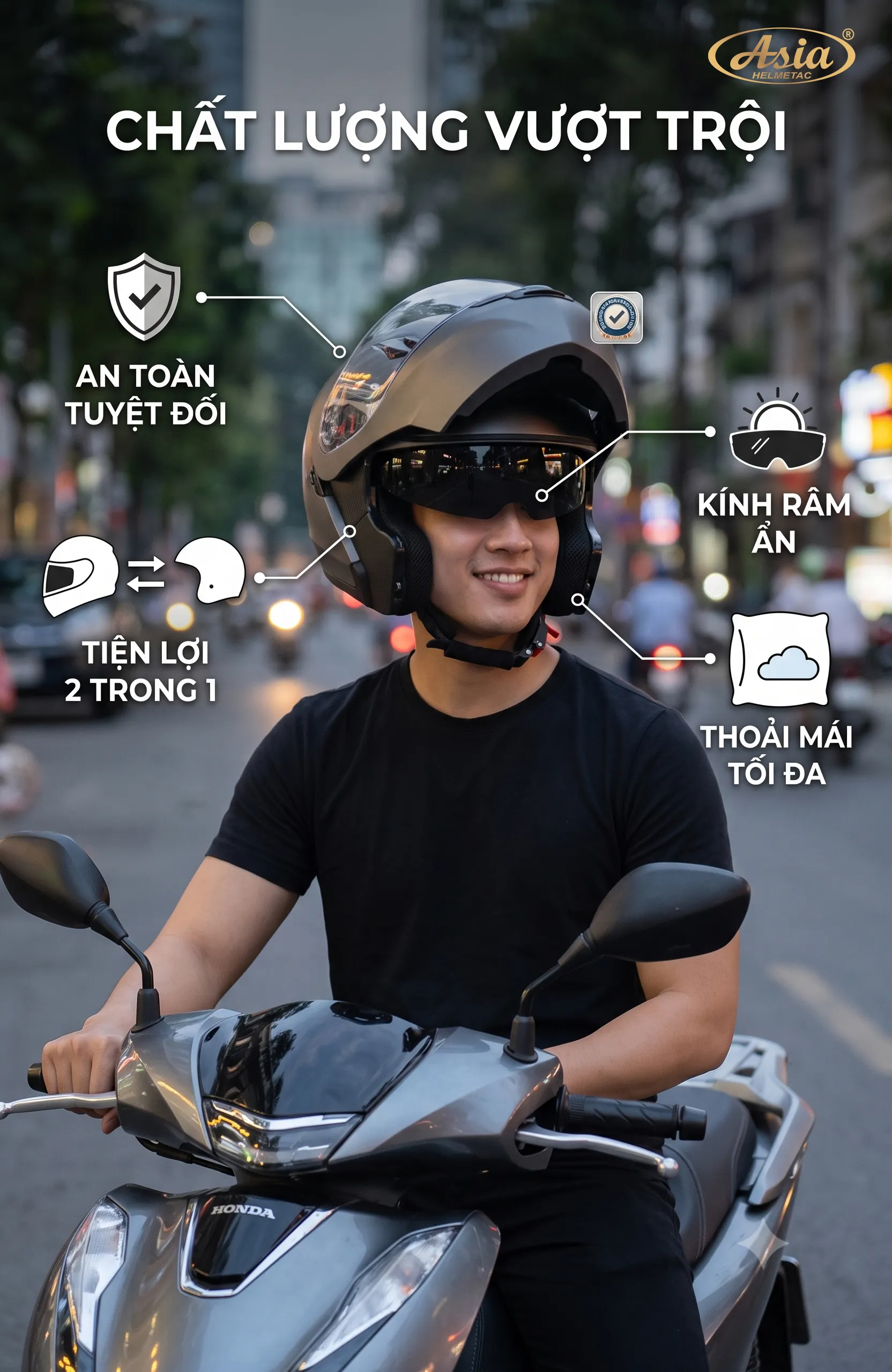 Có nên mua nón bảo hiểm lật hàm 180 độ?